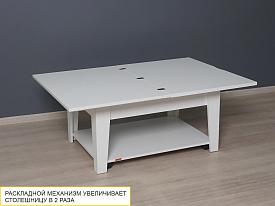 Журнальный стол-трансформер Агат 34 (01) Белый шпон