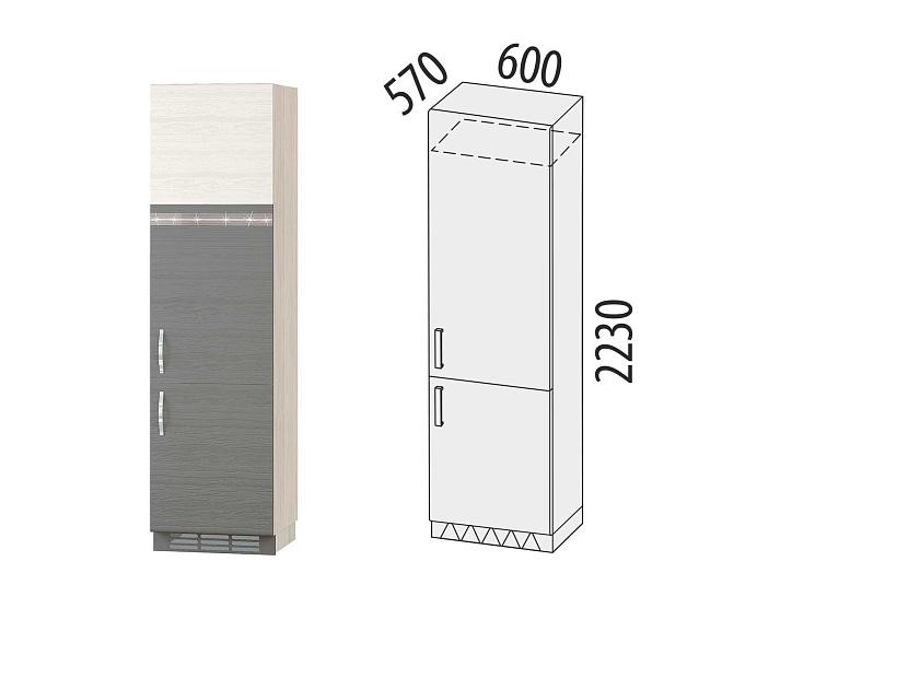 Пенал под встраиваемый холодильник (лев/прав) Графит 74.77 от производителя — DaVita-мебель
