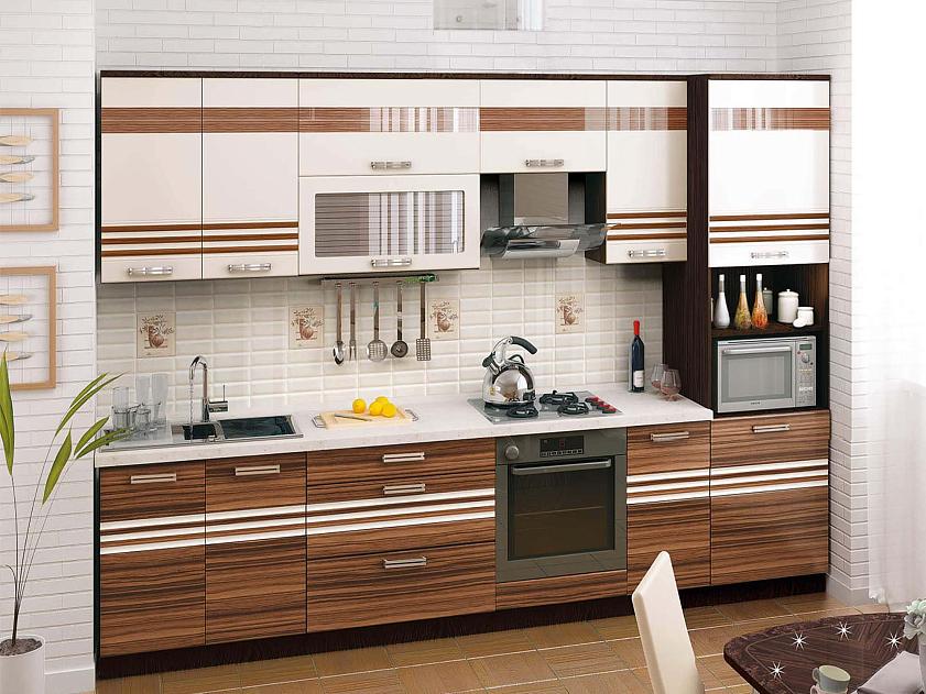 Кухонный гарнитур с витриной Рио 20 (ширина 320 см) 