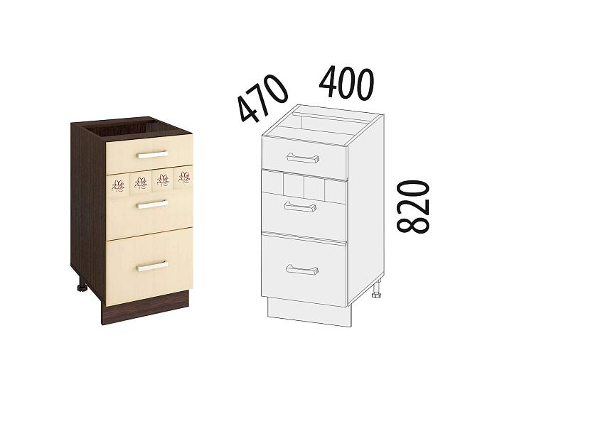 Напольный шкаф (3 ящика с метабоксами) Аврора 10.59.2 