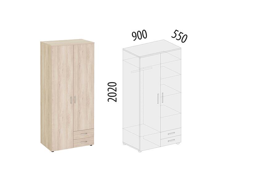 Шкаф для одежды с полками и штангой Альфа 64.105 