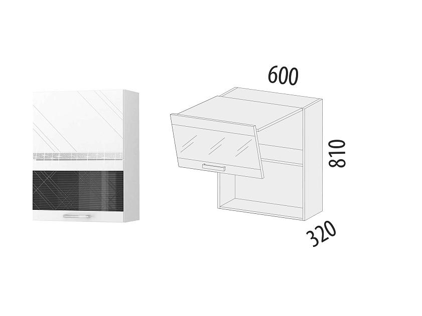 Шкаф-витрина кухонный (с системой плавного закрывания) Бьянка 102.80 