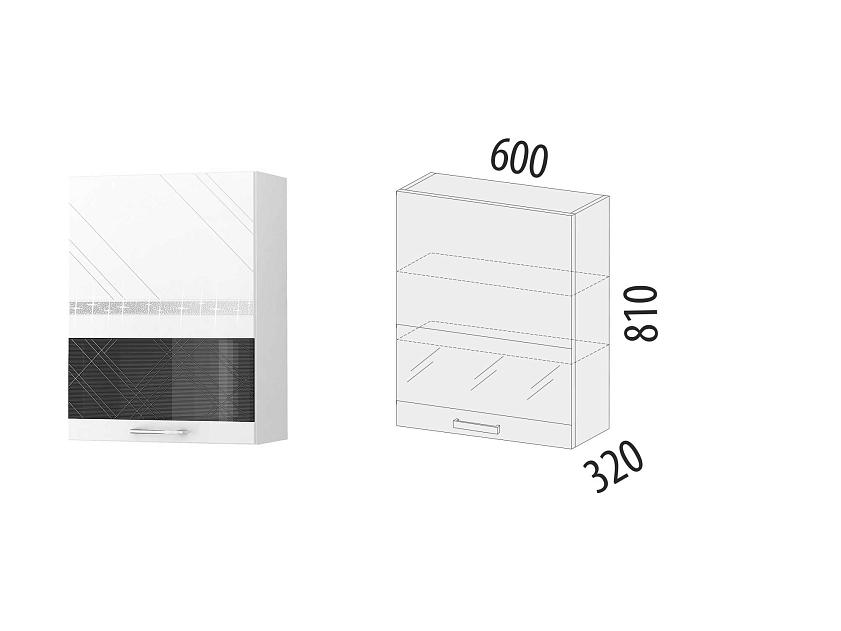 Шкаф-витрина кухонный (лев/прав) Бьянка 102.15 