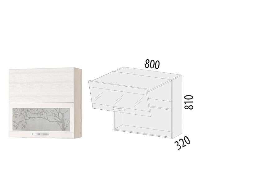 Шкаф-витрина кухонный (с системой плавного закрывания) Графит 74.81.1 